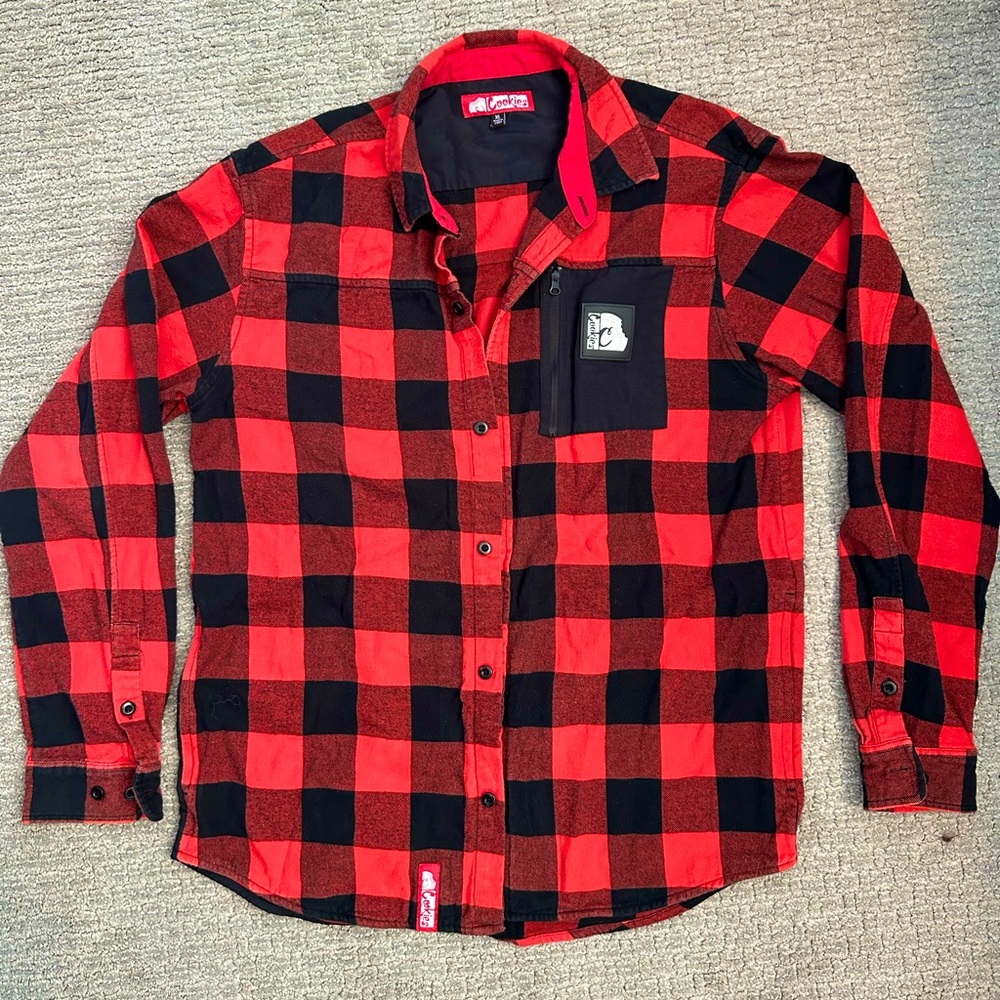 Cookies Glaciers of Ice Buffalo Plaid Flannel Mens XL Red Black